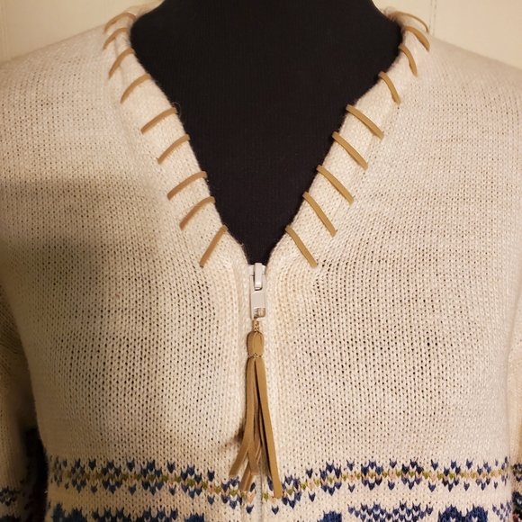Vintage Heirloom Collectibles Fair Isle Full Zip Cardigan Sweater XL - Picture 2 of 6